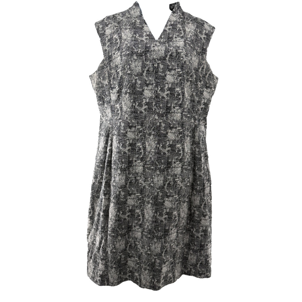M.M. La Fleur New York Black & White Knit Sheath Dress Size 16 Cotton Stretch